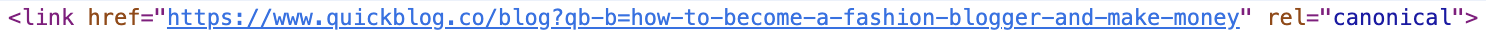 Quickblog | Canonical URL HTML